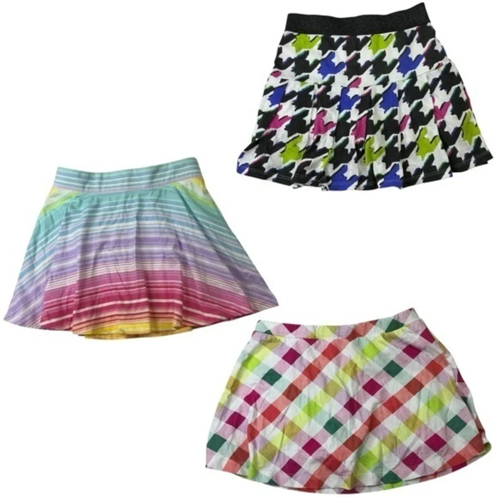 Girls Skorts Clothing Bundle Lot of 3 Mini Skirt Skorts Multicolor Patterns Sz M